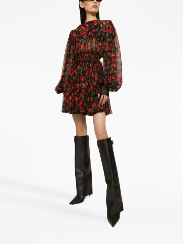 Dolce & Gabbana  cherry-print silk minidress - Image 3
