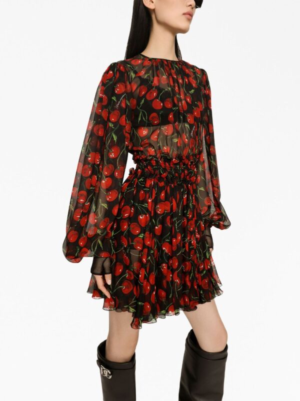 Dolce & Gabbana cherry-print silk minidress - Image 5