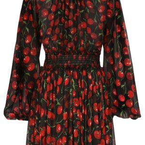 Dolce & Gabbana cherry-print silk minidress