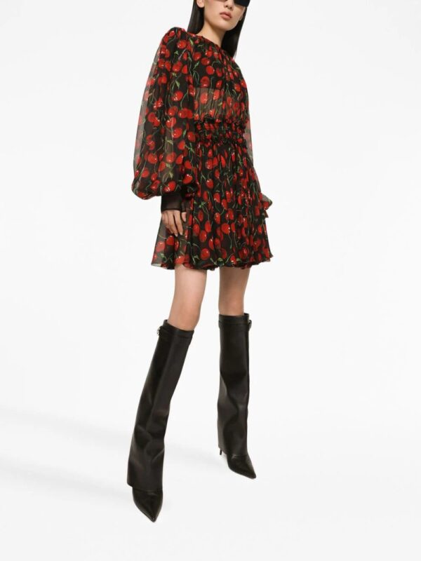 Dolce & Gabbana  cherry-print silk minidress - Image 2