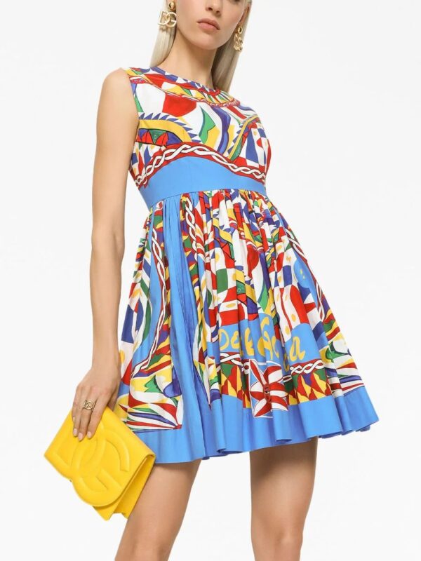 Dolce & Gabbana  Carretto-print mini dress - Image 4