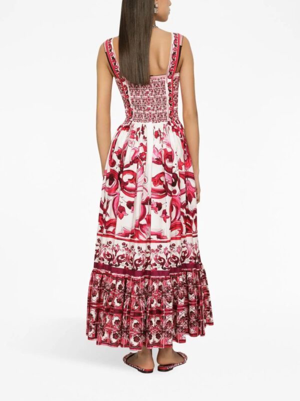 Dolce & Gabbana  Majolica-print cotton bustier dress - Image 3