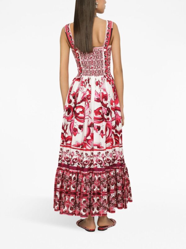 Dolce & Gabbana Majolica-print cotton bustier dress - Image 3