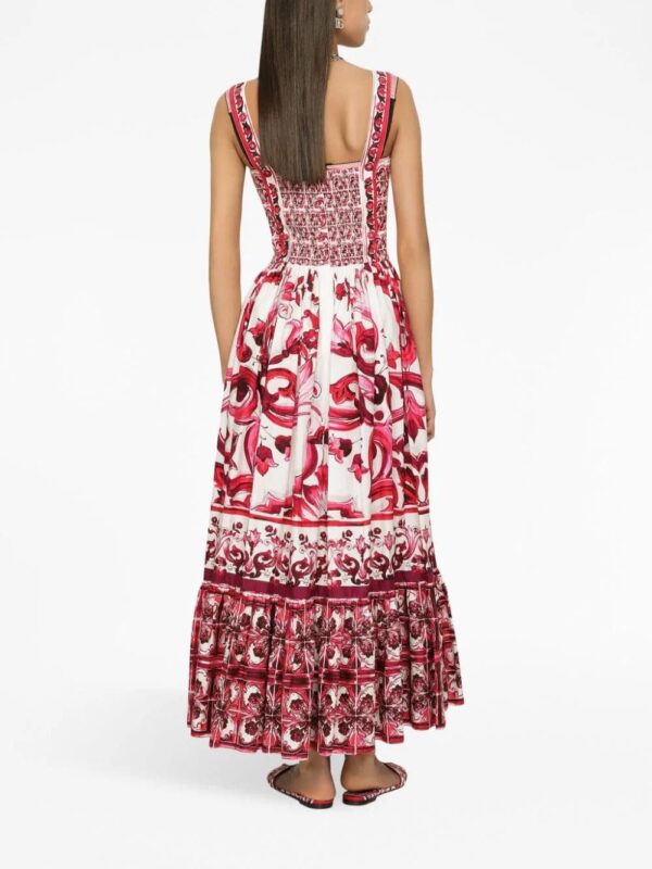 Dolce & Gabbana  Majolica-print cotton bustier dress - Image 3
