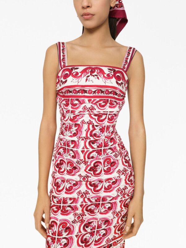 Dolce & Gabbana Majolica-print midi dress - Image 4