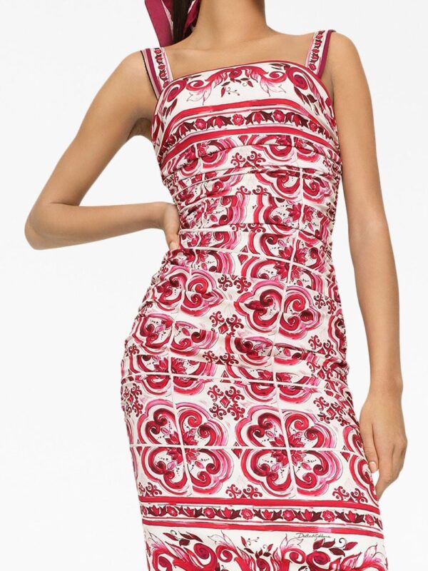 Dolce & Gabbana Majolica-print midi dress - Image 5