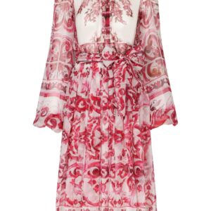 Dolce & Gabbana Majolica-print silk dress