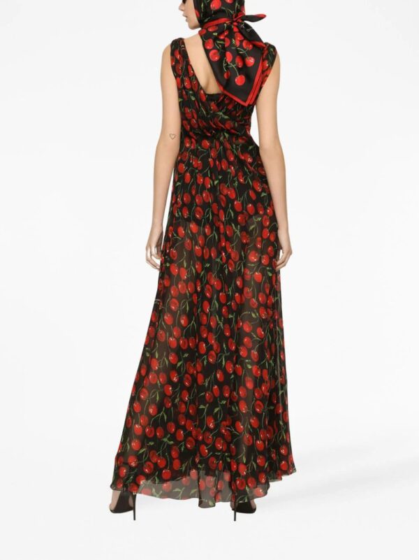 Dolce & Gabbana  cherry-print pleated dress - Image 3