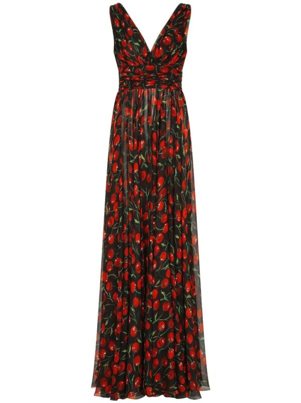 Dolce & Gabbana  cherry-print pleated dress