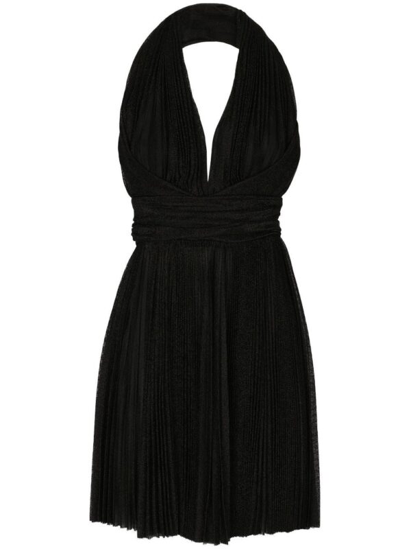 Dolce & Gabbana plissé halterneck minidress