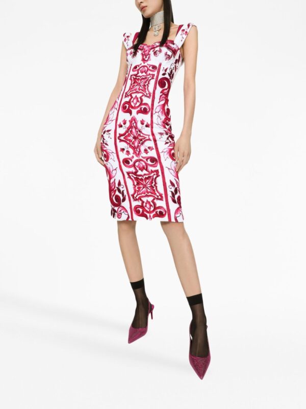 Dolce & Gabbana graphic-print sleeveless dress - Image 4