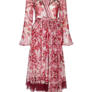 Dolce & Gabbana Majolica-print silk-chiffon dress