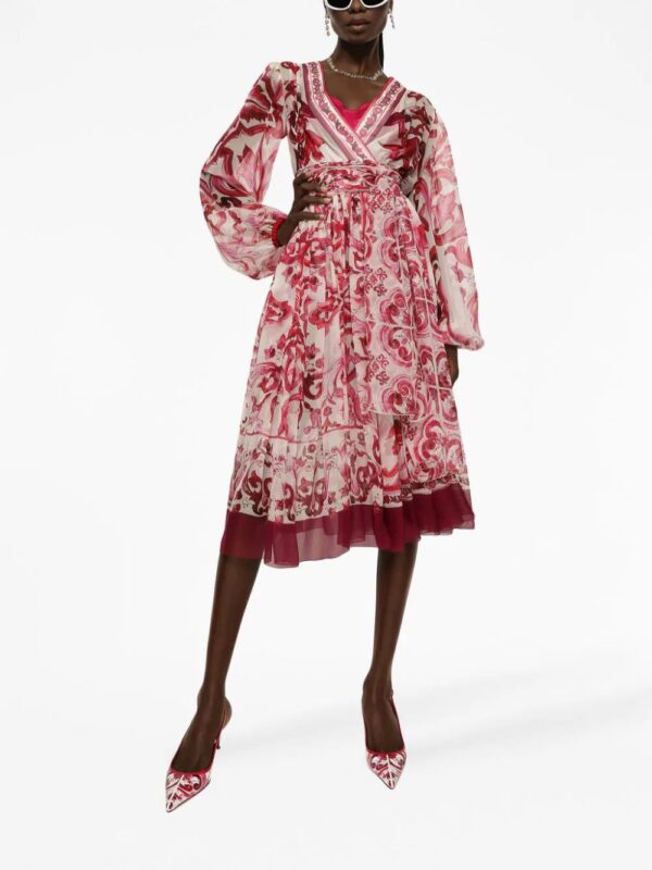 Dolce & Gabbana  Majolica-print silk-chiffon dress - Image 2