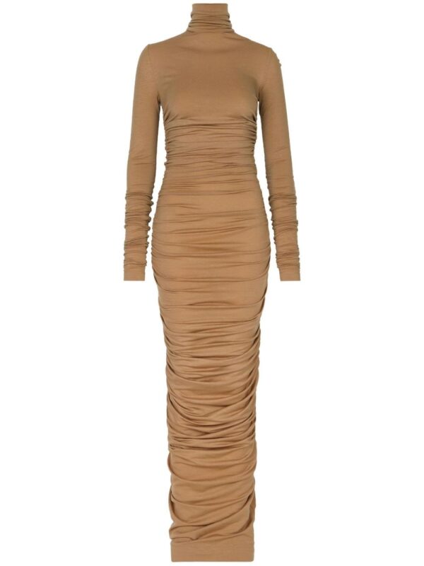 Dolce & Gabbana ruched stretch-wool maxi dress