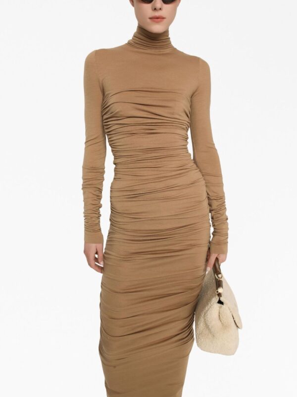 Dolce & Gabbana ruched stretch-wool maxi dress - Image 2