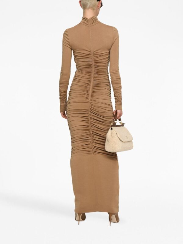 Dolce & Gabbana ruched stretch-wool maxi dress - Image 4