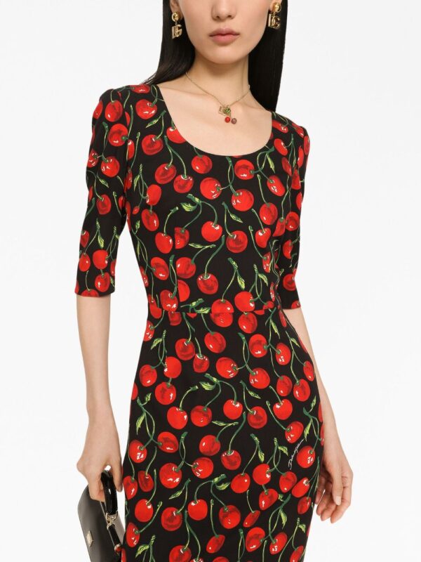 Dolce & Gabbana cherry-print midi dress - Image 5