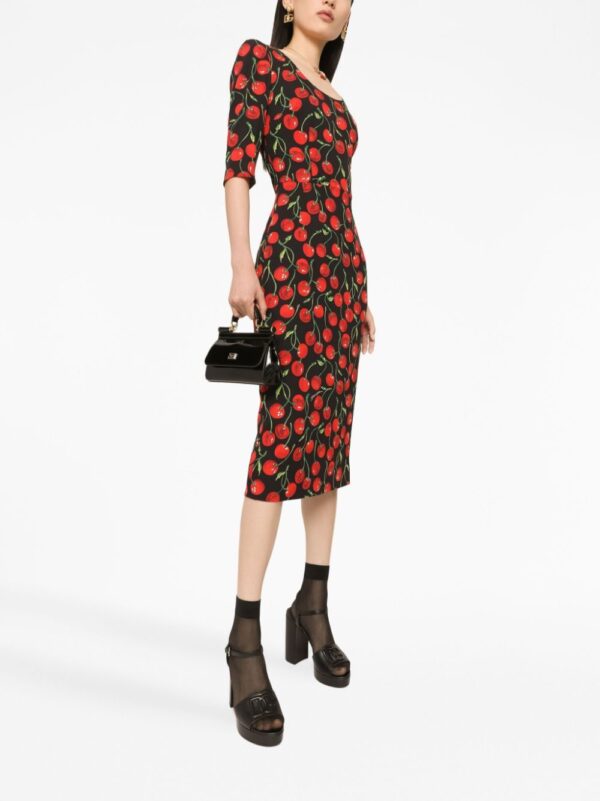 Dolce & Gabbana cherry-print midi dress - Image 3