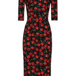 Dolce & Gabbana cherry-print midi dress