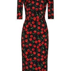 Dolce & Gabbana cherry-print midi dress