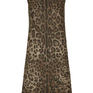 Dolce & Gabbana leopard-jacquard mid-length dress