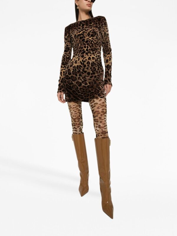 Dolce & Gabbana logo-plaque leopard-print dress - Image 2