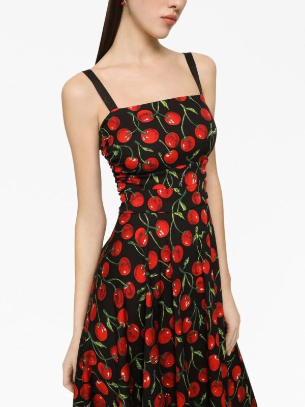 Dolce & Gabbana  graphic-print square-neck dress - Image 4