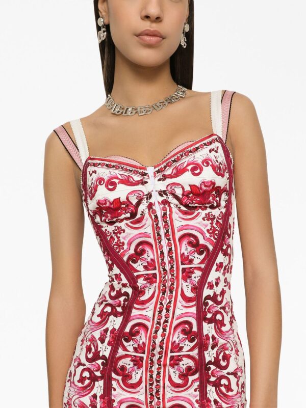 Dolce & Gabbana Majolica-print corset dress - Image 4