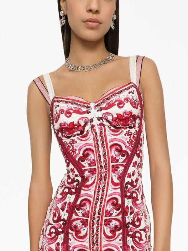 Dolce & Gabbana  Majolica-print corset dress - Image 4