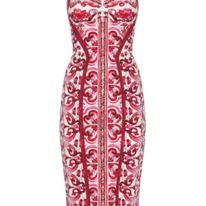 Dolce & Gabbana Majolica-print corset dress