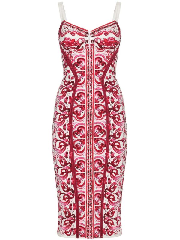 Dolce & Gabbana Majolica-print corset dress
