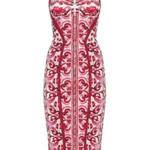 Dolce & Gabbana  Majolica-print corset dress