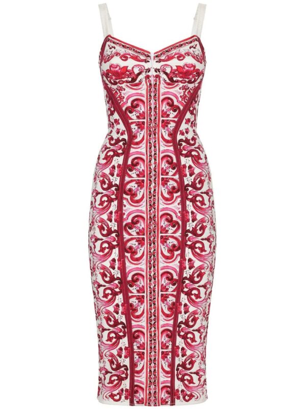 Dolce & Gabbana  Majolica-print corset dress