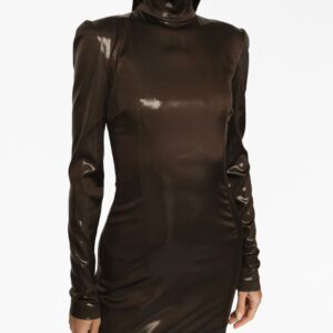 Dolce & Gabbana long-sleeve high-shine dress