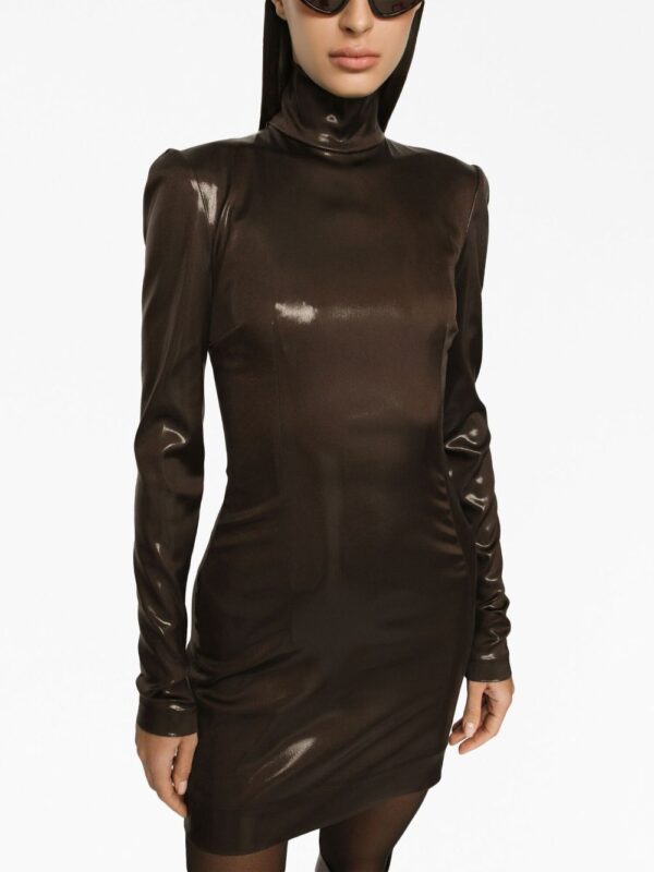 Dolce & Gabbana long-sleeve high-shine dress