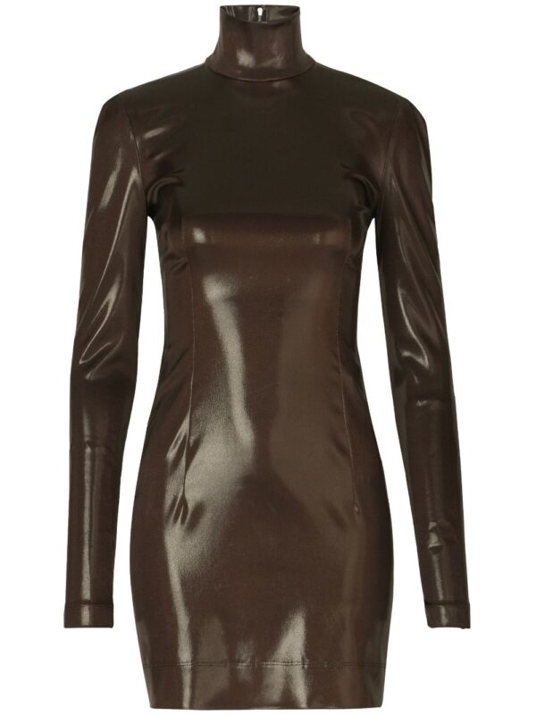Dolce & Gabbana long-sleeve high-shine dress - Image 5