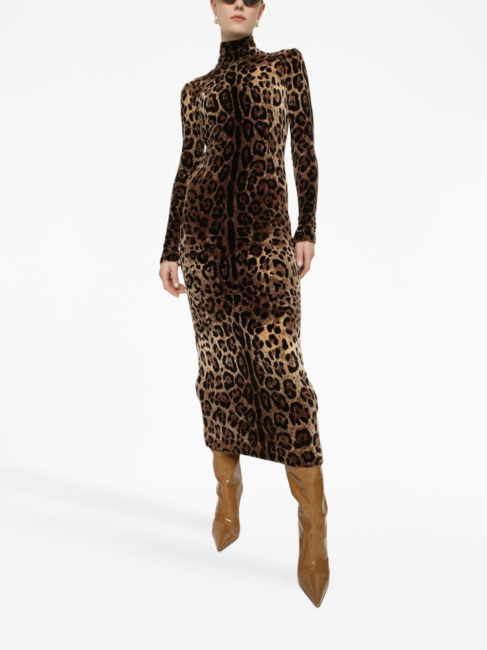 Dolce & Gabbana leopard-print mid-length dress - Image 4