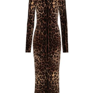 Dolce & Gabbana leopard-print mid-length dress