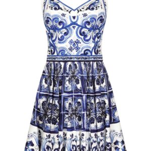 Dolce & Gabbana Majolica-print bustier minidress