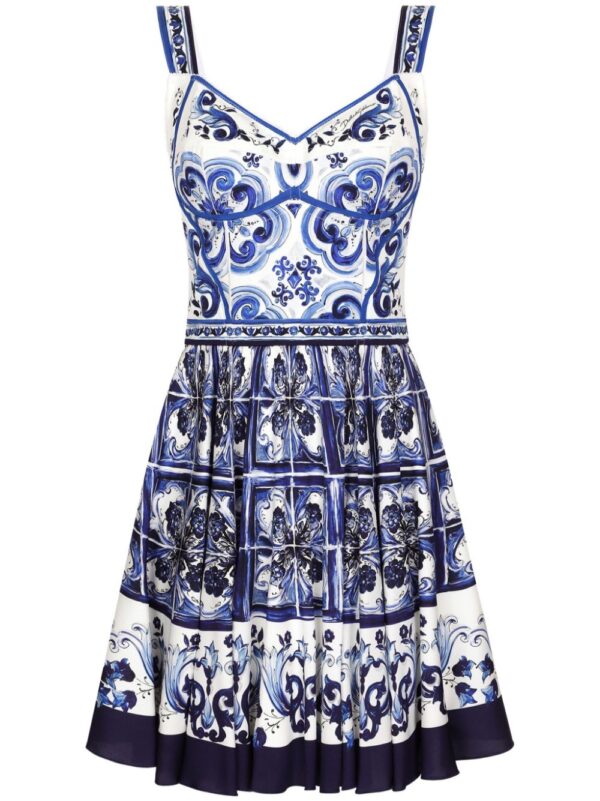 Dolce & Gabbana Majolica-print bustier minidress