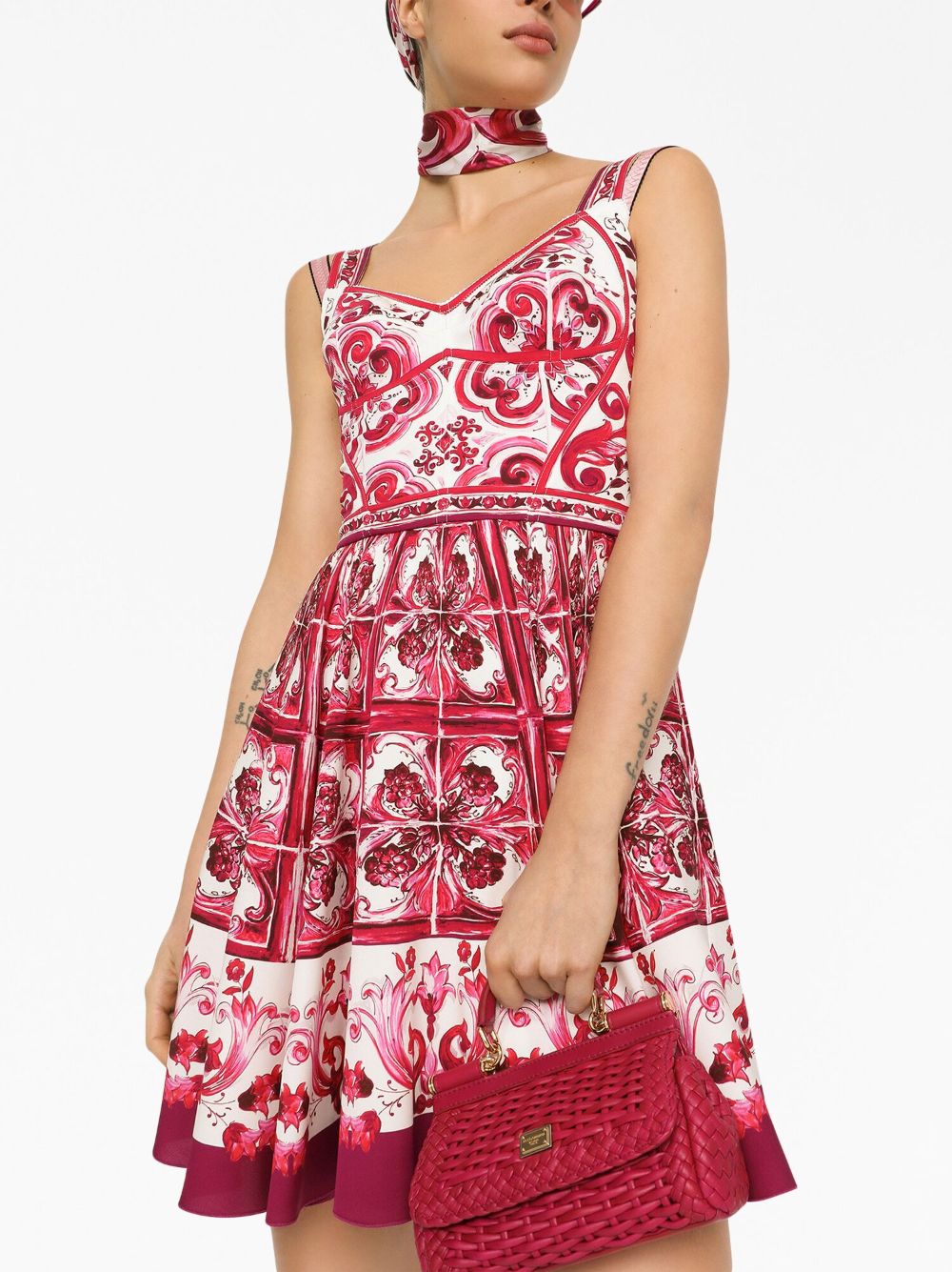 Dolce & Gabbana graphic-print sleeveless dress - Image 4