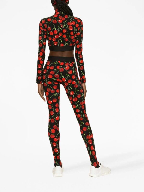 Dolce & Gabbana  cherry-print long-sleeve crop top - Image 4