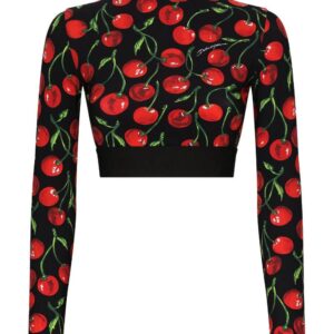 Dolce & Gabbana  cherry-print long-sleeve crop top