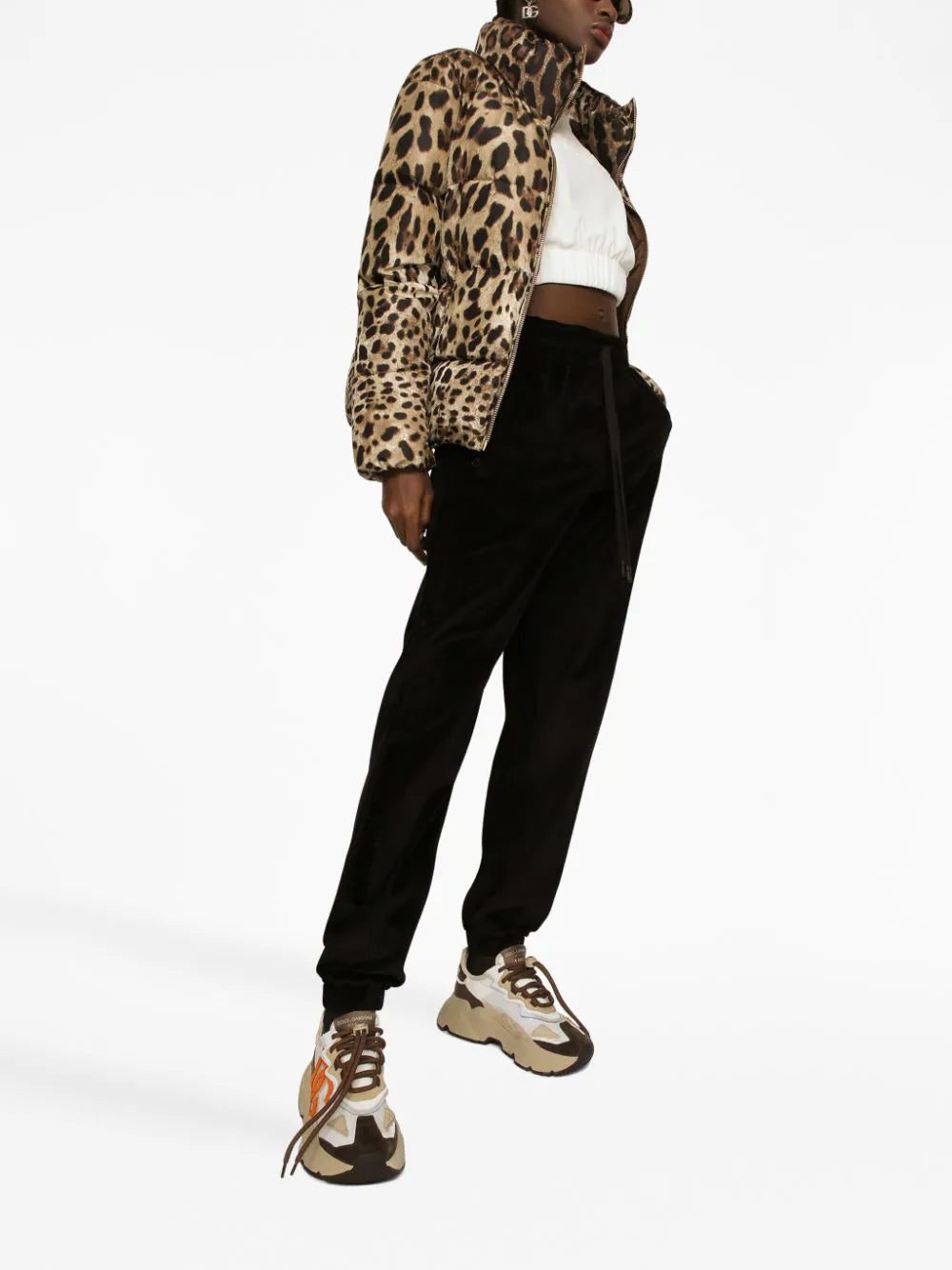 Dolce & Gabbana leopard-print padded jacket - Image 3