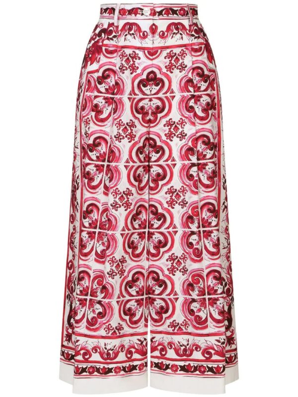 Dolce & Gabbana  Majolica-print cropped culottes