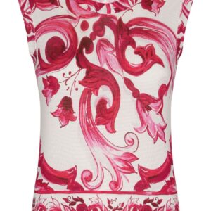 Dolce & Gabbana Maiolica-print silk tank top