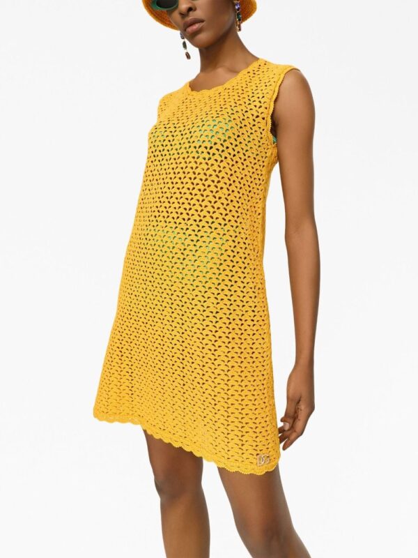 Dolce & Gabbana sleeveless crochet-knit mini dress - Image 2