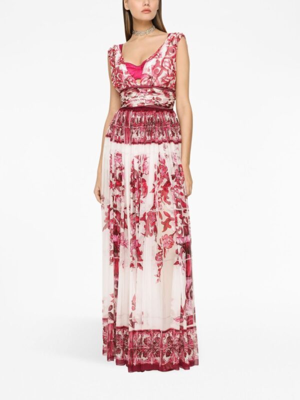 Dolce & Gabbana Majolica-print maxi dress - Image 4