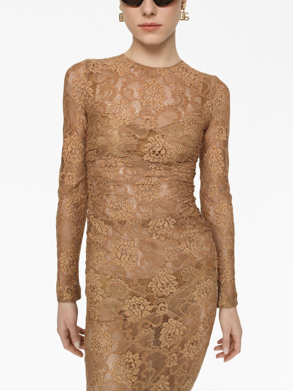 Dolce & Gabbana Chantilly-lace semi-sheer midi dress - Image 5