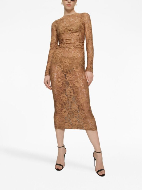 Dolce & Gabbana Chantilly-lace semi-sheer midi dress - Image 3